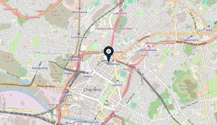 Carte de Charleroi, zone d’intervention serrurier