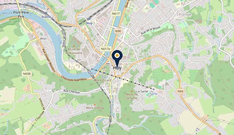 Carte de Huy, zone d’intervention serrurier