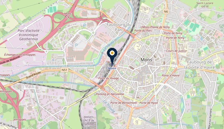Carte de Mons, zone d’intervention serrurier