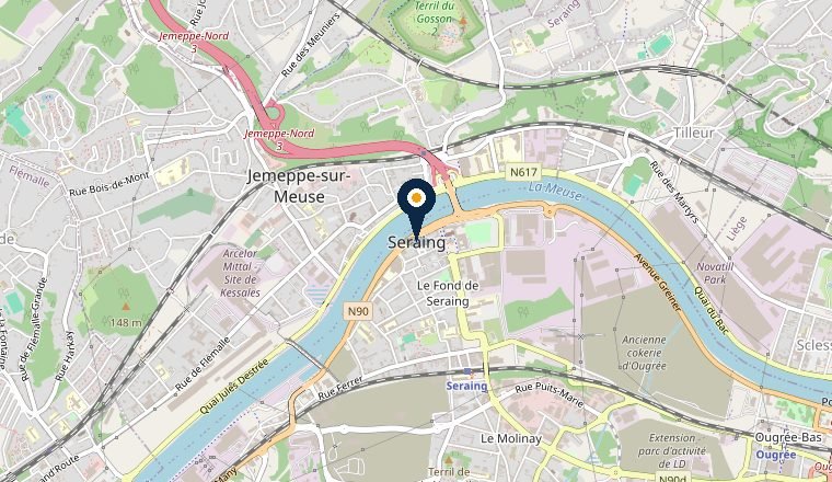 Carte de Seraing, zone d’intervention serrurier